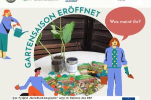 Cremefarben-grün-rot-blauer Facebook-Post Garten Gemüse- Oder